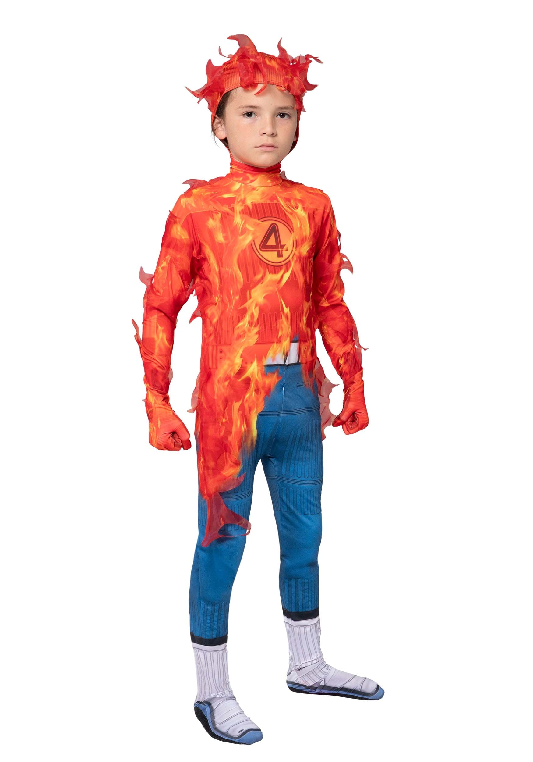 Boy's Human Torch Fantastic Four Zentai Suit Costume