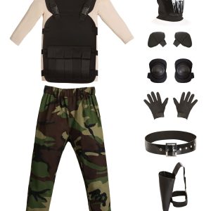 Boys Skull Military Man Costume