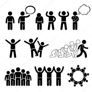 Children Action Pose Welfare Rights Stick Figure Pictogram Icon Cliparts