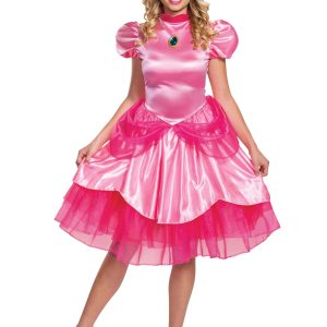 Deluxe Womens Super Mario Princess Peach Costume