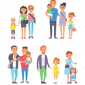 Different family vector illustration.