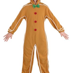 Gingerbread Man Onesie Adult Costume