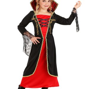 Girl's Black and Red Vampire Costume