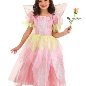 Girl's Deluxe Rose Fairy Costume