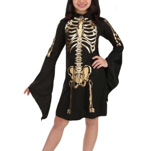 Girl's Gilded Skeleton Dress Costume