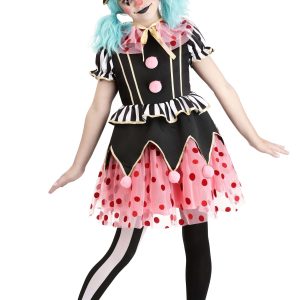 Girl's Perfectly Pink Clown Costume