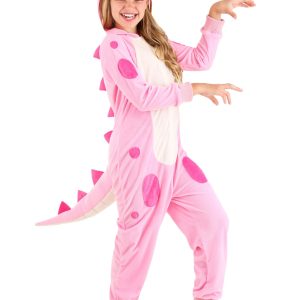 Girl's Pink Dinosaur Onesie