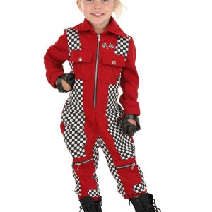 Girl's Red Racer Jumpsuit Toddler Costume