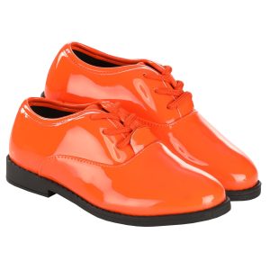 Kid's Orange Shiny Tuxedo Shoe