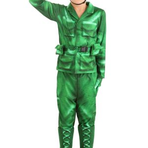 Kid's Plastic Green Army Man Costume
