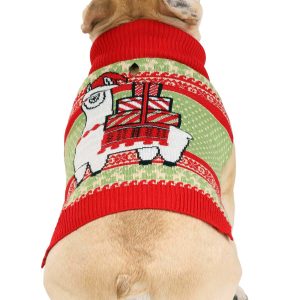 Llama Holiday Dog Sweater