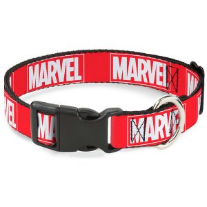 Marvel Logo Red Brick Plastic Clip Pet Collar