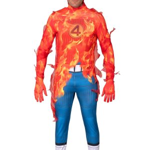 Men's Human Torch Fantastic Four Zentai Suit Costume