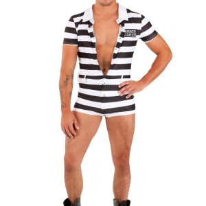 Men's Sexy Striped Prisoner Costume