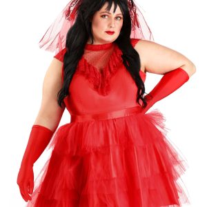Plus Size Ghostly Red Wedding Dress Women's Costume