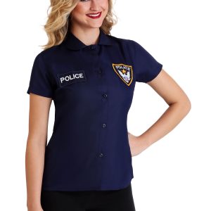 Plus Size Police Shirt Women's Costume