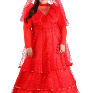 Plus Size Red Gothic Wedding Dress Costume for Women