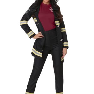 Plus Size Women's Black Firefighter Costume