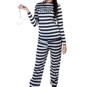 Striped Prisoner Costume for Women
