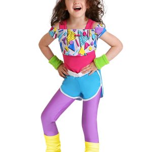 Toddler Girl's Work It Out 80s Costume