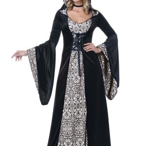 Women's Deluxe Velvet Damask Hooded Robe Costume