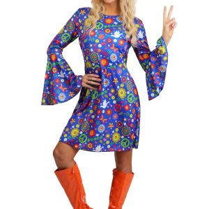 Women's Flower Power Hippie Costume Dress