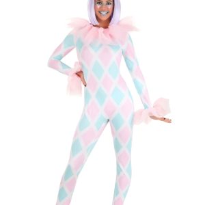 Women's Pastel Diamond Clown Costume