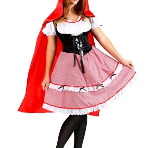 Womens Red Riding Hood Knee Length Dress Costume