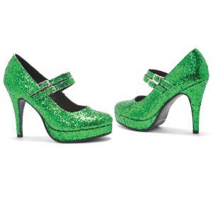 Women's Sparkling Green Glitter Costume Heels