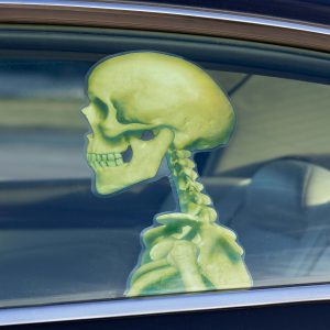 15-Inch Skeleton Window Cling Back Seat Driver Decoration