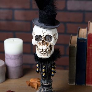 16-Inch Female Skeleton Bust with LED Eyes Decoration