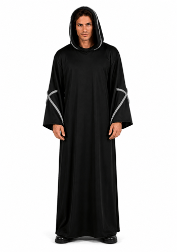 Men's Gothic Black Hooded Robe Costume