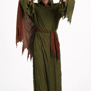 Men's Olive Hooded Spooky Robe Costume