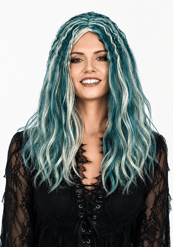 Women's Gothic Grey / Green Costume Wig