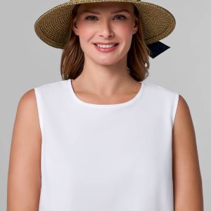 Clara Wide Brim Hat with Ribbon | Coffee