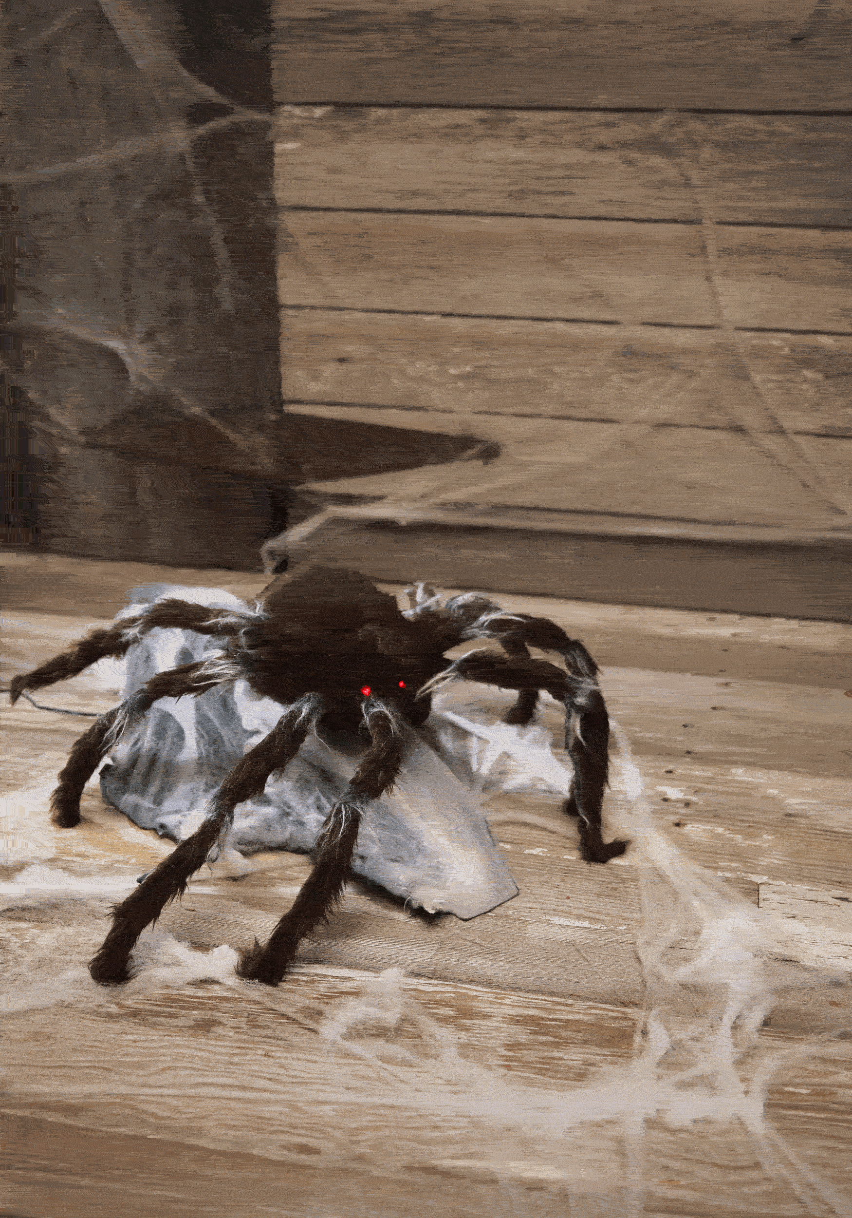 36-Inch Jumping Black Spider Animatronic Decoration