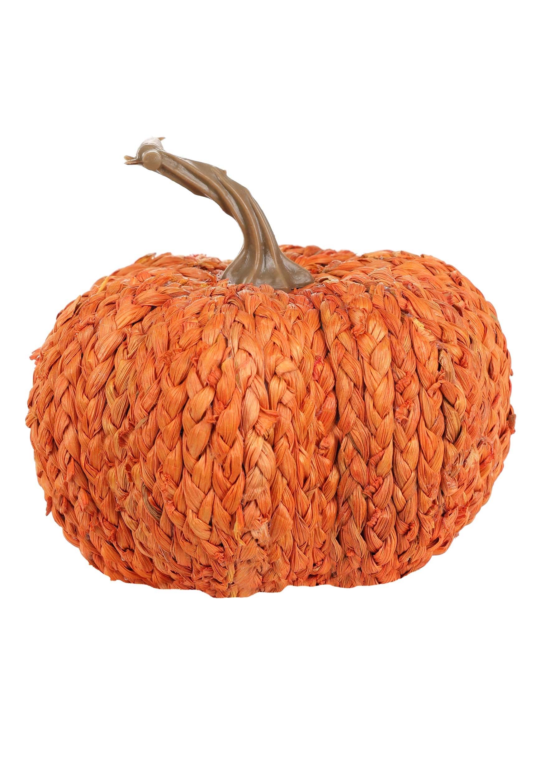 5-Inch Cornpeel Orange Pumpkin Decoration