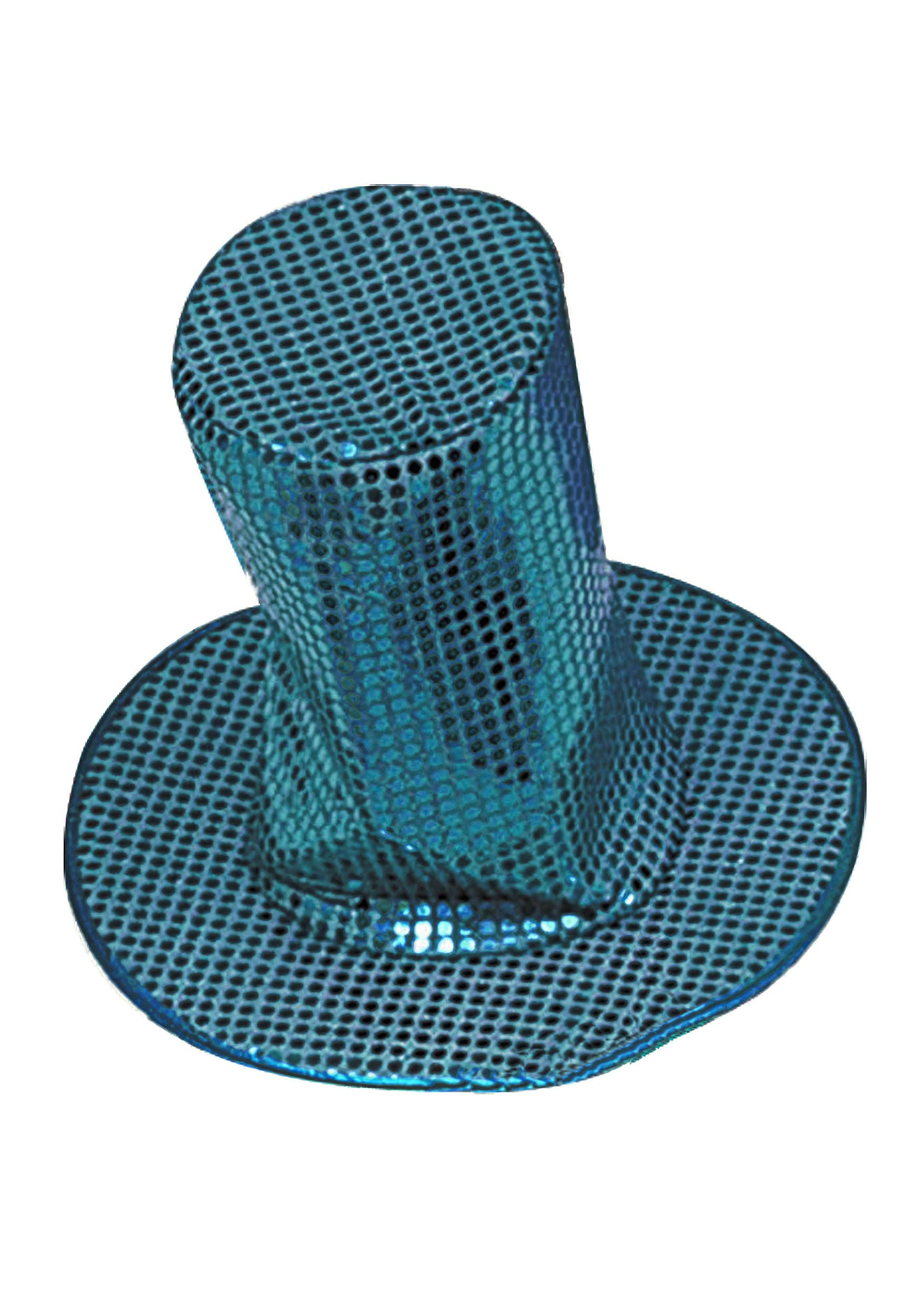 8-Inch Adult Blue Sequin Disco Hat Accessory