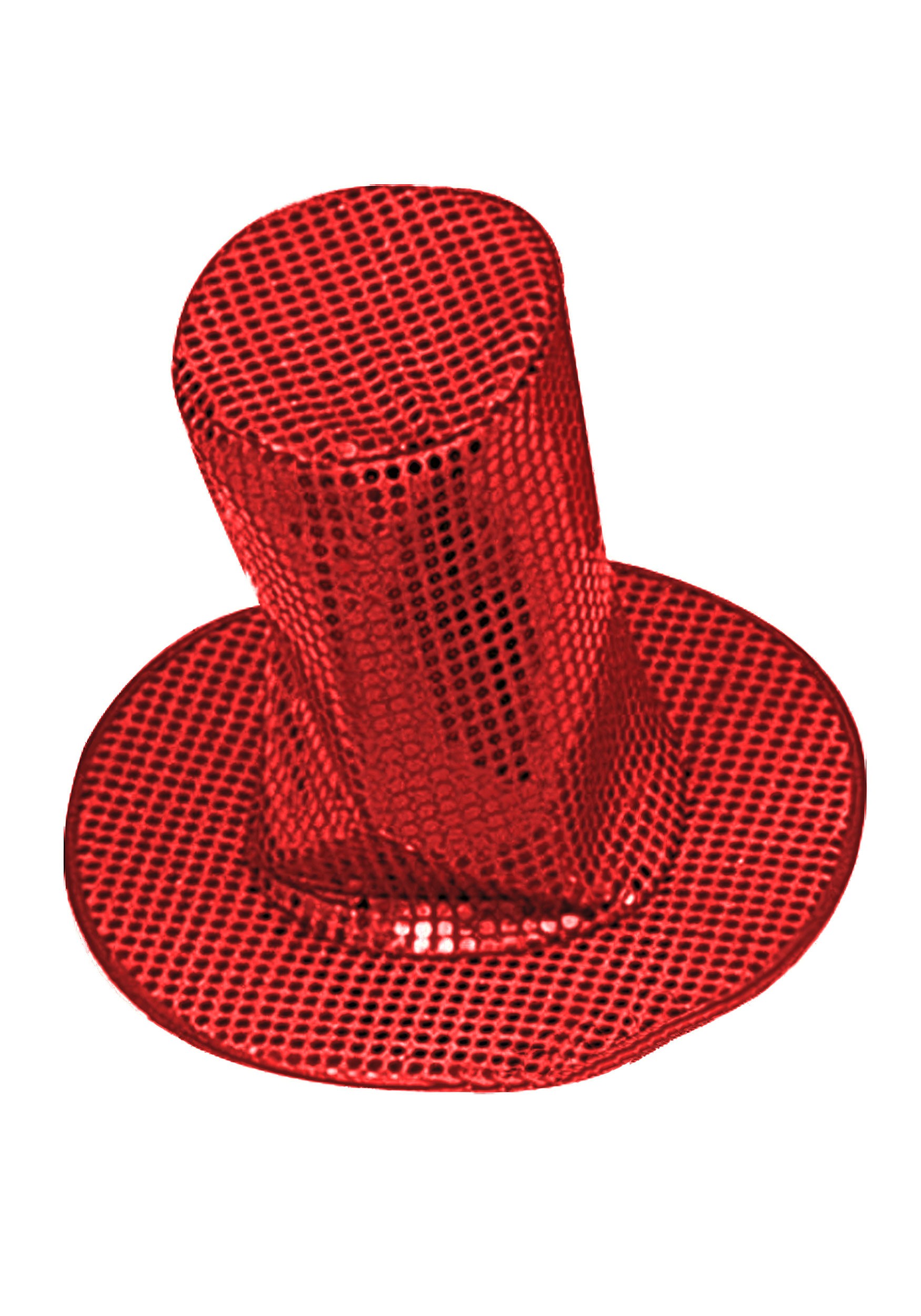 8-Inch Adult Red Sequin Disco Hat Accessory