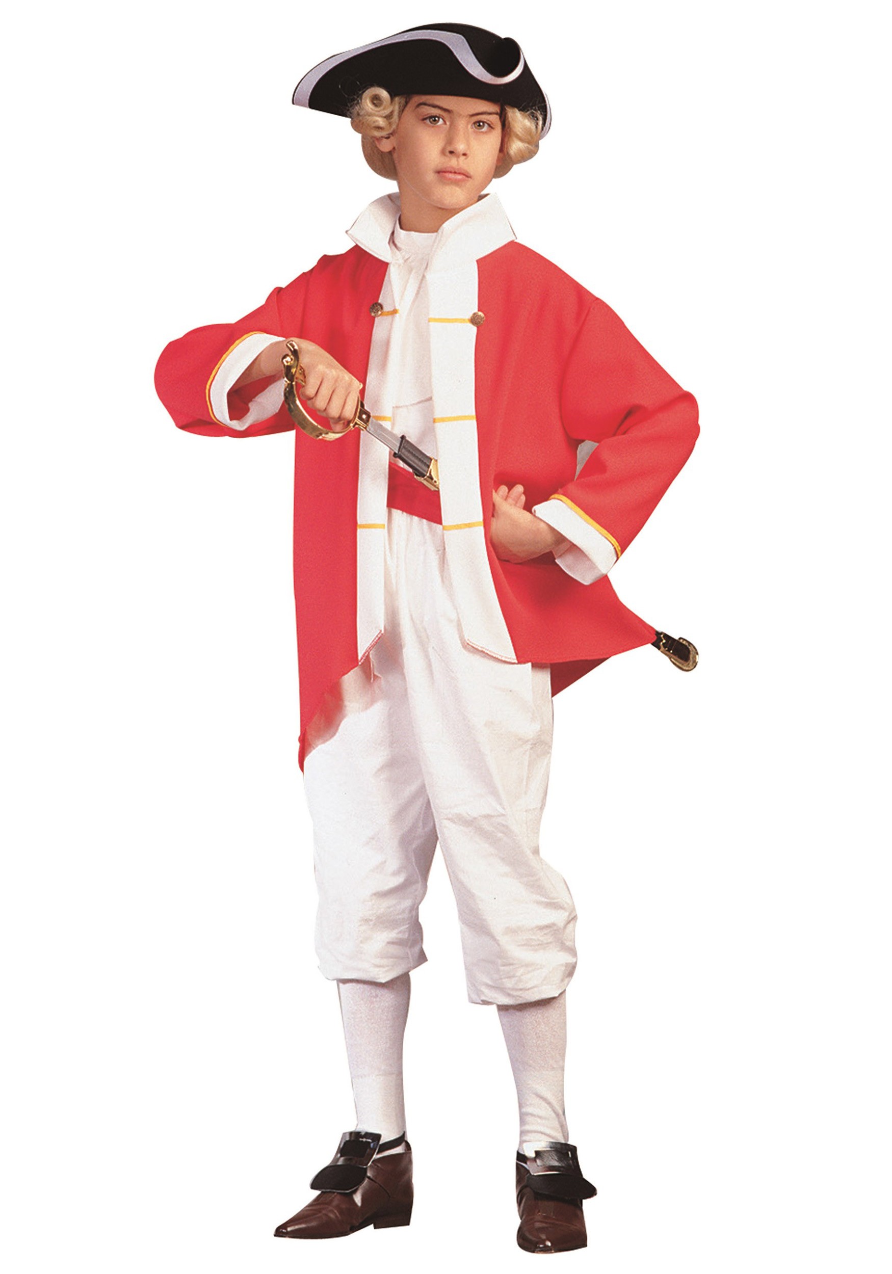 Boy's Red Colonial Captain Costume