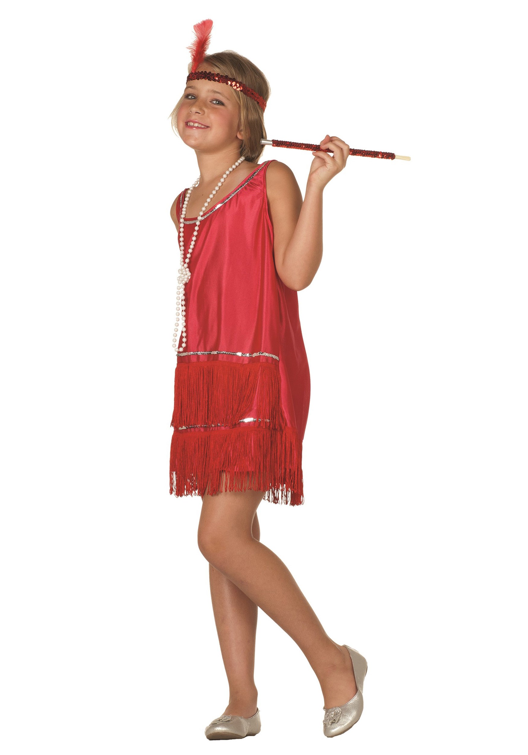 Girl's Red Deluxe Flapper Costume
