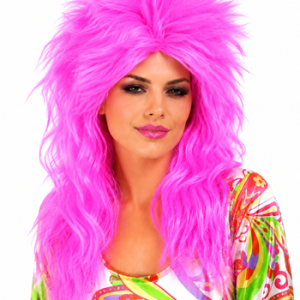 Women's 80s Rocker Pink Punk Wig