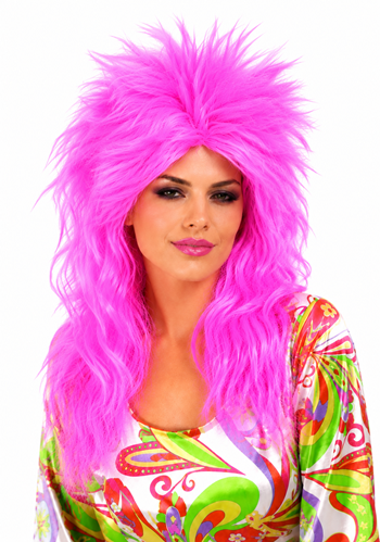 Women's 80s Rocker Pink Punk Wig
