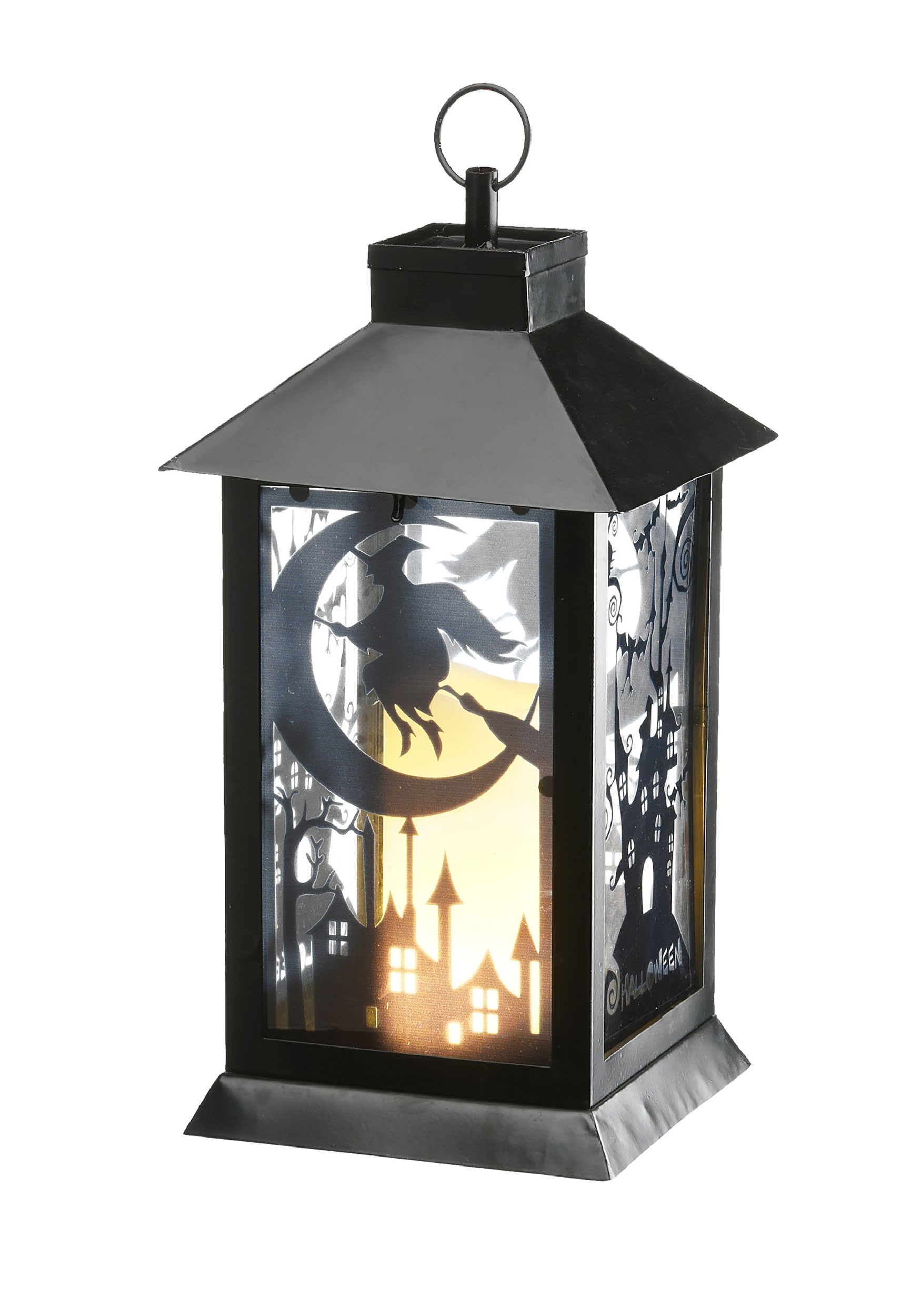 16-Inch Light Up Witch Lantern Decoration