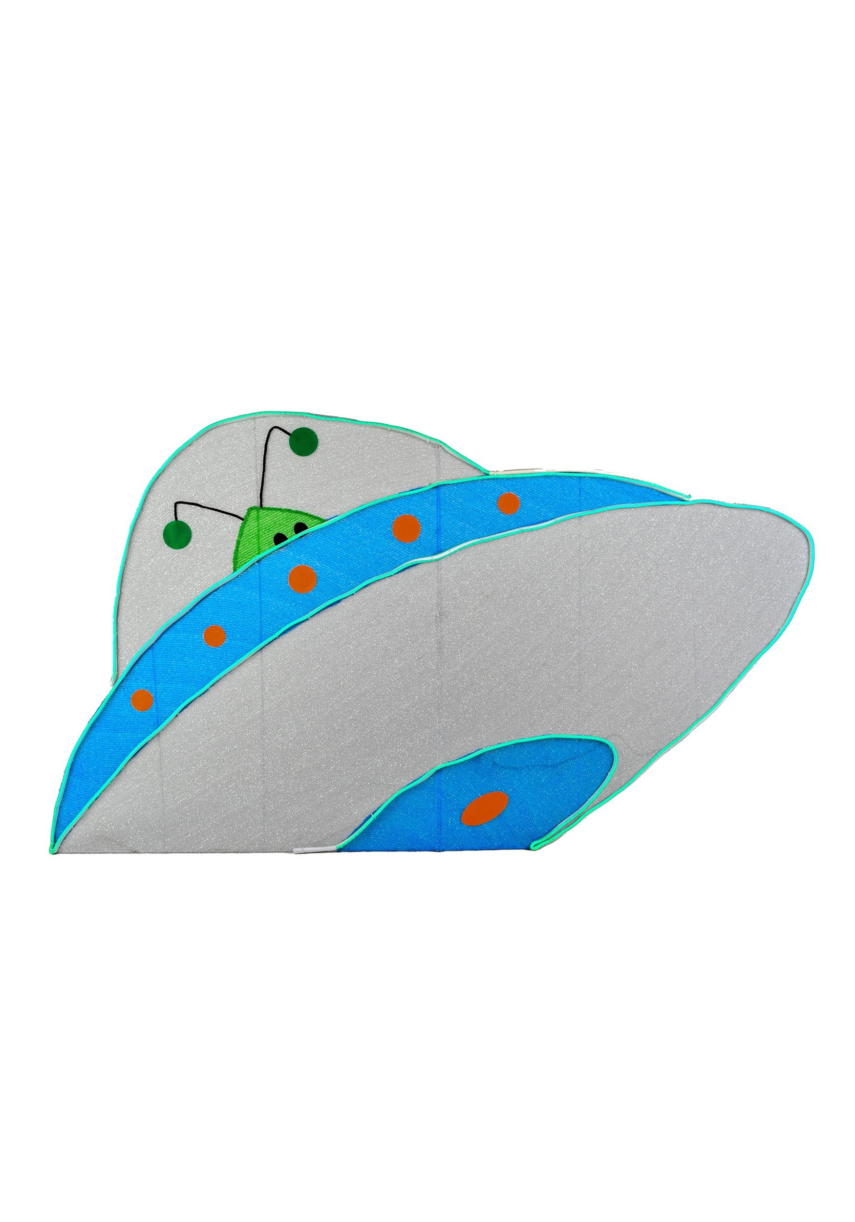 35-Inch 2D Tinsel Fabric Alien Ship Decoration