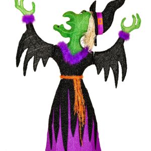47-Inch 3D Light Up Witch Decoration