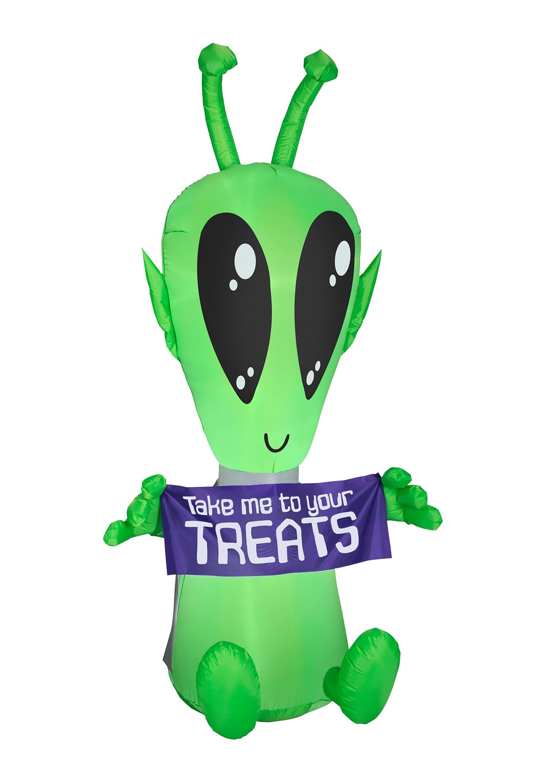 7FT Inflatable Green Alien with Banner Decoration