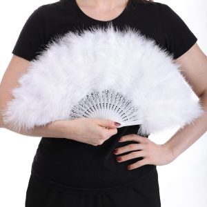 Classic White Feather Fan Accessory