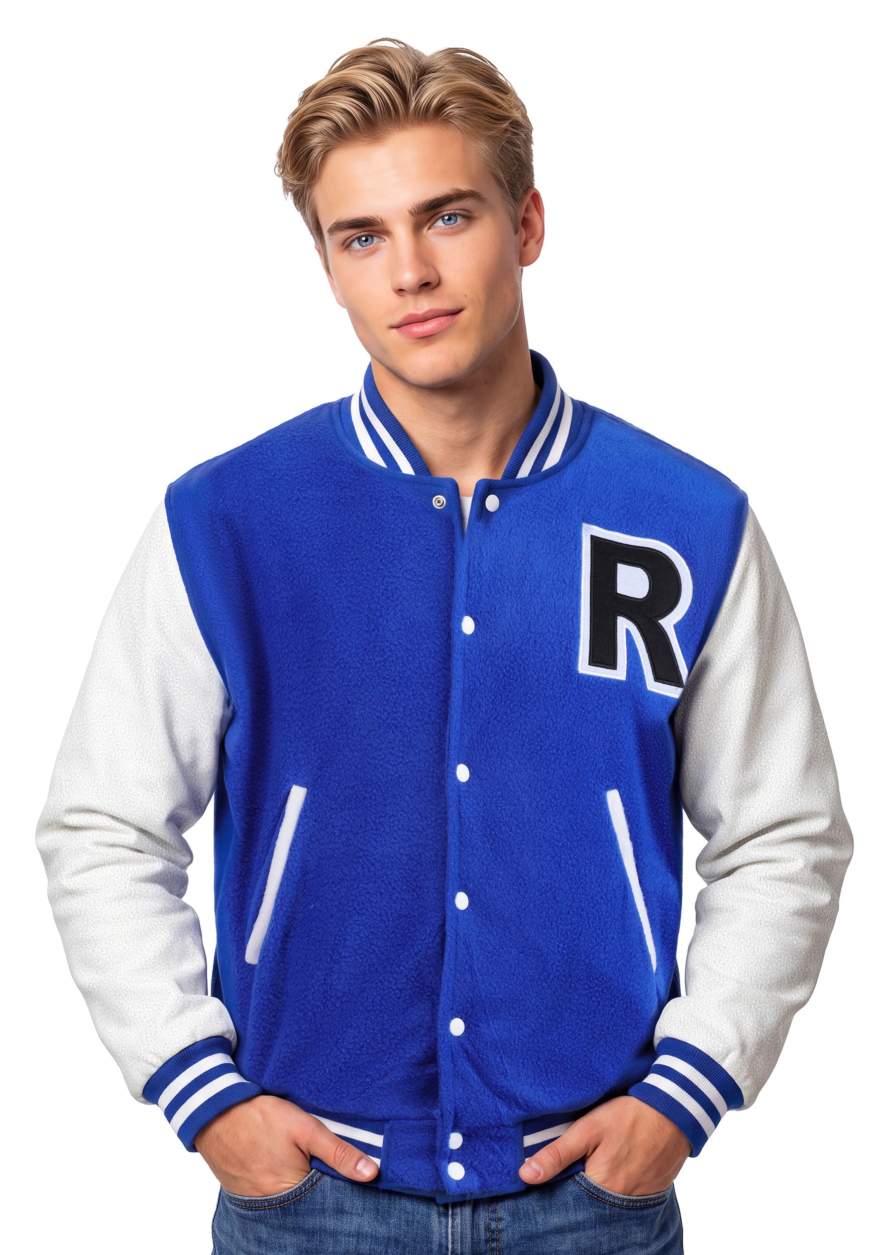 Men's Letterman Blue Jacket Costume