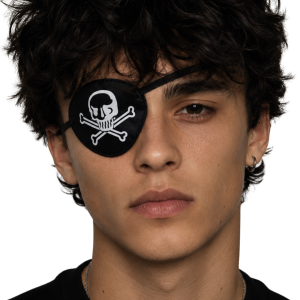 Satin Eyepatch Skull Costume Accessory